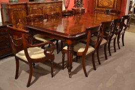 02972E - 2-English-Regency-Dining-Table-&-10-Regency-Swag-Chairs-15